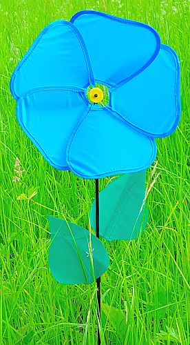 Windrad Blume Blau 26 cm