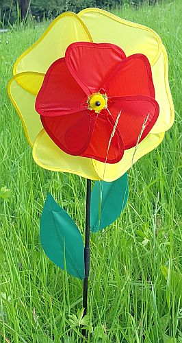 Windrad Blume Gelb-Rot 26 cm